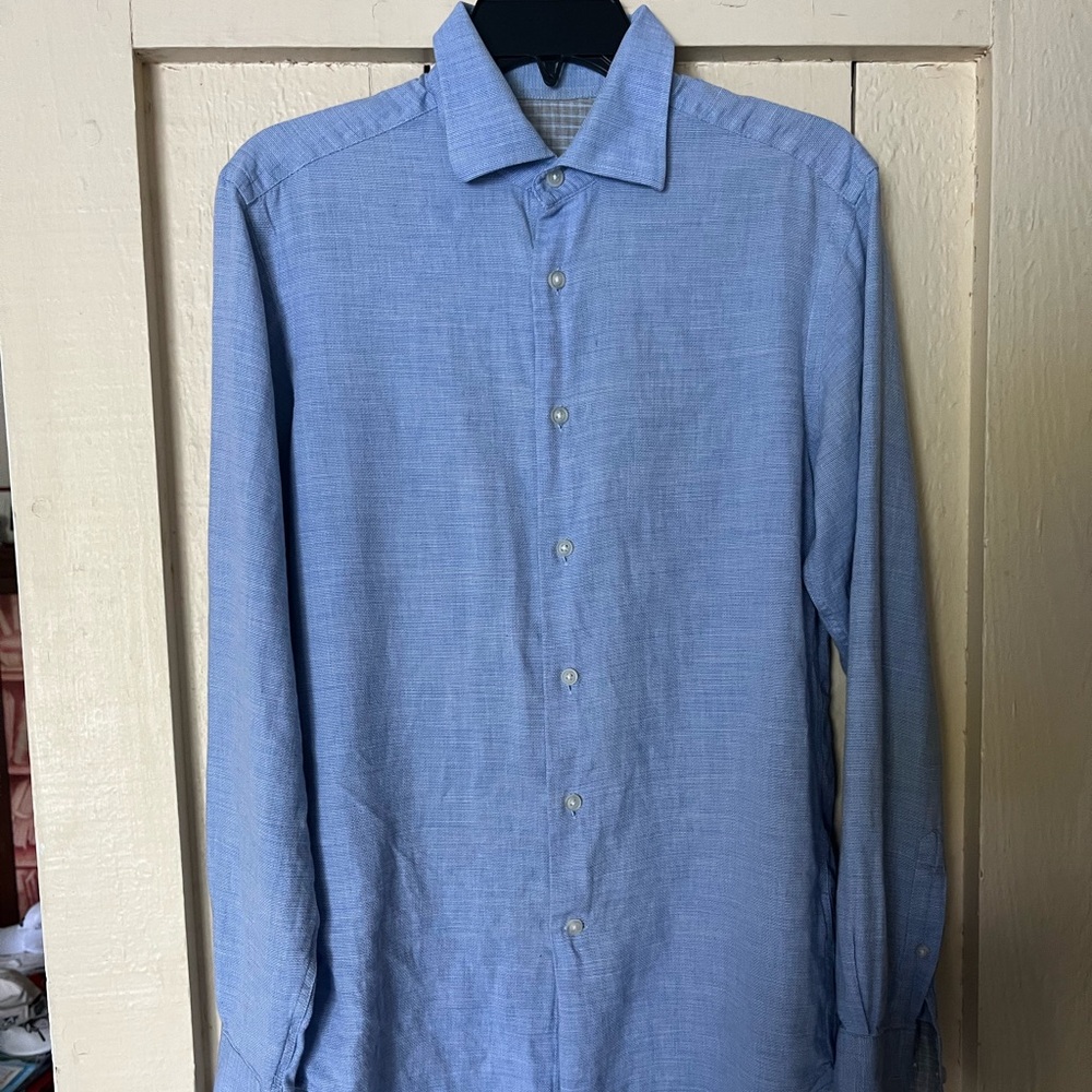 Joseph Abboud Light Blue Casual Button-Down Shirt